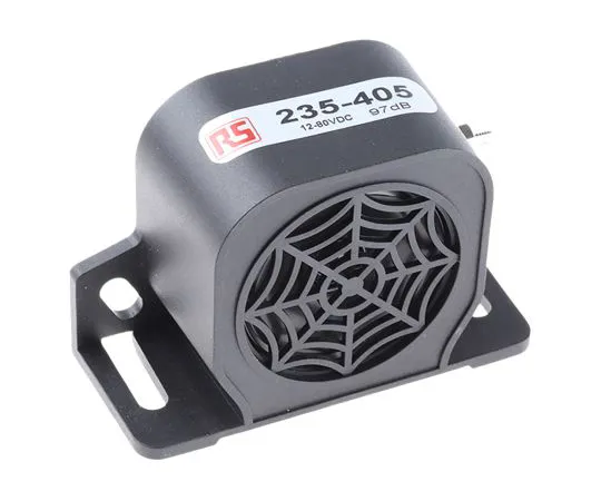 63-6600-17 RS PRO Black Single Tone Electronic Sounder ,12 → 80 V dc, 97dB at 1 Metre 235-405