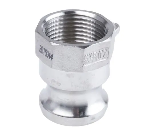 63-6618-21 Straight Male Hose Coupling 1in Part A Cam & Groove Adapter, 1 in BSPT Female, Stainless Steel 317-490