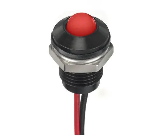 63-7027-56 RS PRO Red Indicator, 12 V dc, 8mm Mounting Hole Size, Lead Wires Termination, IP67 132-9133