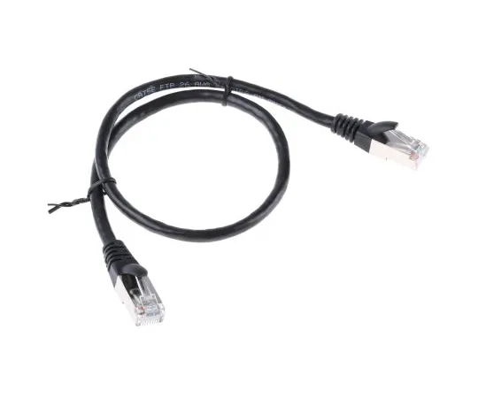 63-6703-79 RS PRO Black PVC Cat5e Cable F/UTP, 500mm Male RJ45/Male RJ45 Terminated 557-060