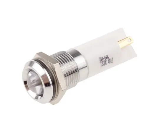 63-6586-83 RS PRO White Indicator, 12 V, 14mm Mounting Hole Size, Tab Termination, IP67 210-664