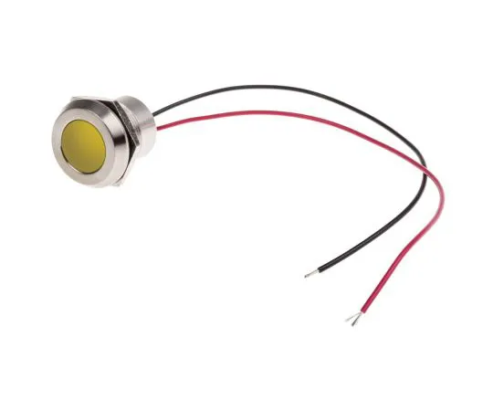 63-6882-85 RS PRO Yellow Indicator, 24 V dc, 22mm Mounting Hole Size, Lead Wires Termination, IP67 123-2432