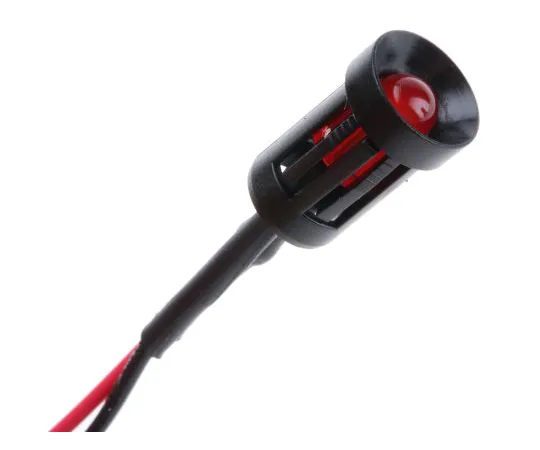 63-6581-63 RS PRO Red Indicator, 12 V dc, 8mm Mounting Hole Size, Lead Wires Termination 204-063