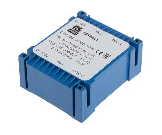63-6789-62 2 x 18V ac 2 Output PCB Mount PCB Transformer, 18VA 121-3851
