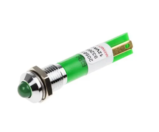 63-6582-77 RS PRO Green Indicator, 12 V ac, 8mm Mounting Hole Size, Solder Tab Termination 205-814