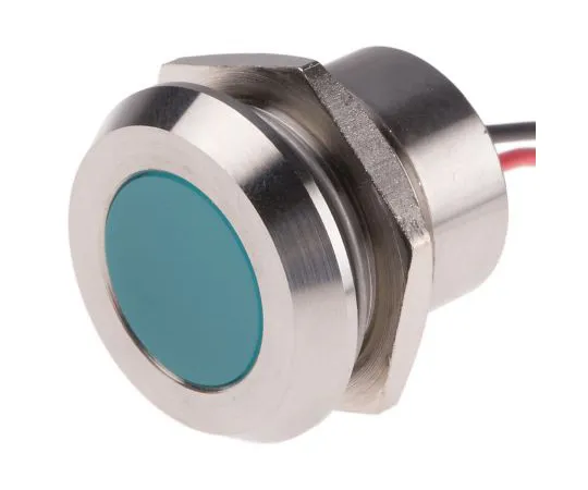 63-6882-91 RS PRO Blue Indicator, 220 V ac, 22mm Mounting Hole Size, Lead Wires Termination, IP67 123-2438