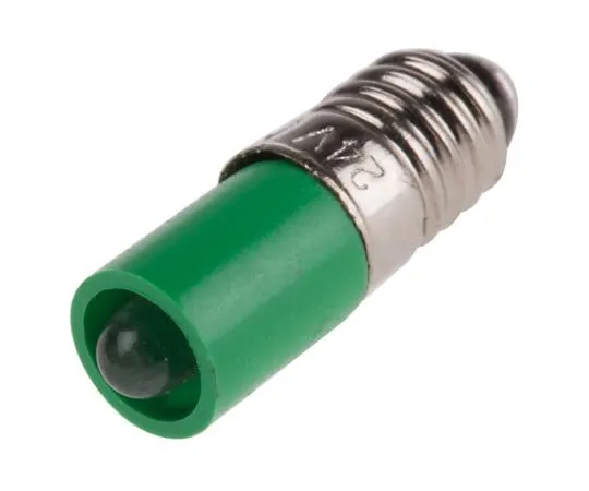 63-6587-15 LED Reflector Bulb, E5, Green, Multichip, 6mm dia., 24V dc 211-055