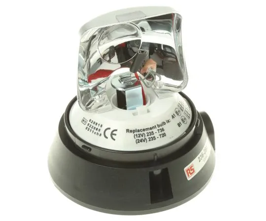 63-6600-95 RS PRO Incandescent Beacon, 12 V dc, 24 V dc, Rotating, Surface Mount 236-284