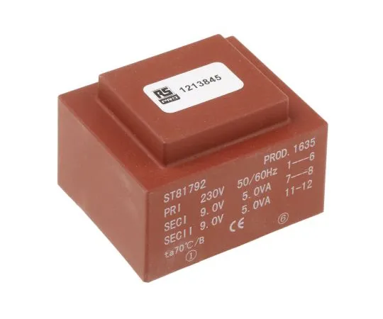 63-6789-56 2 x 9V ac 2 Output PCB Mount PCB Transformer, 10VA 121-3845
