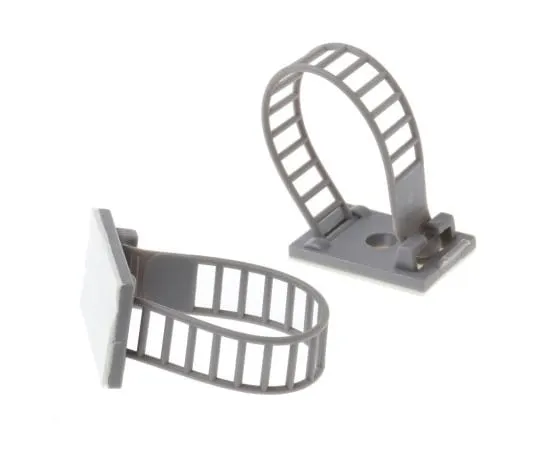 63-6634-56 RS PRO Cable Clip Grey Self Adhesive Nylon Adjustable Clamp, 22mm Max. Bundle 404-449