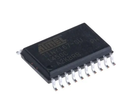 63-7028-54 Microchip Technology ATTINY167-SU, 8bit AVR Microcontroller, 16MHz, 16 kB Flash, 20-Pin SOIC ATTINY167-SU