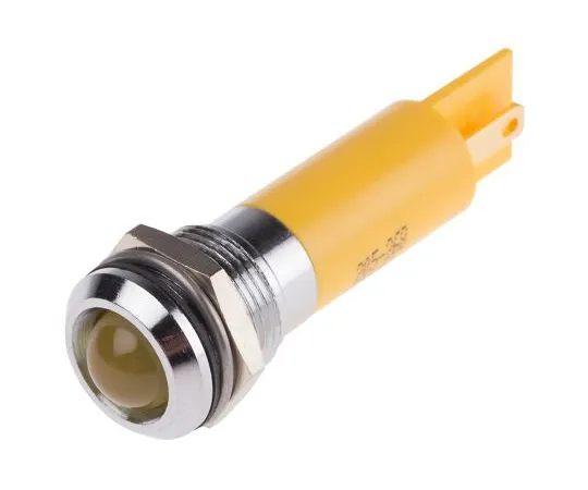 63-6582-47 RS PRO Yellow Indicator, 130 V ac, 12mm Mounting Hole Size, Tab Termination, IP67 205-268