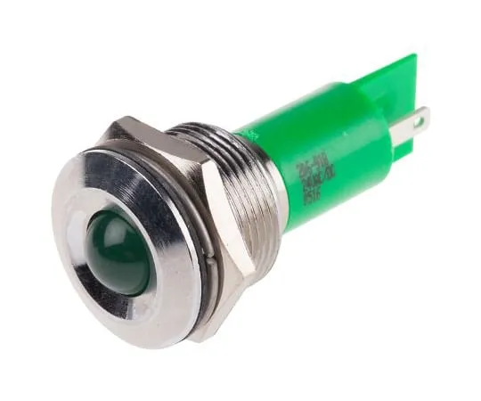 63-6583-60 RS PRO Green Indicator, 24 V ac/dc, 19mm Mounting Hole Size, Solder Tab Termination, IP67 206-918
