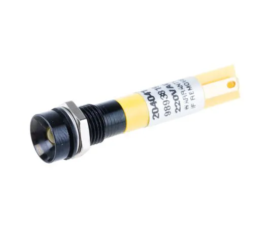 63-6581-61 RS PRO Yellow Indicator, 230 V ac, 8mm Mounting Hole Size, Tab Termination 204-041