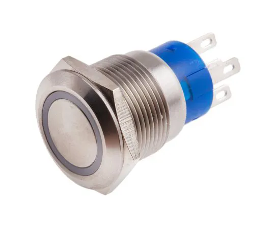 63-6777-68 RS PRO Single Pole Double Throw (SPDT) Latching Yellow LED Push Button Switch, IP67, 19.2 (Dia.)mm, Panel Mount, 250V ac 111-5778