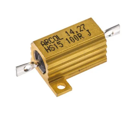 63-7349-04 Arcol HS15 Series Aluminium Ho***d Axial Wire Wound Panel Mount Resistor, 100Ω ±5% 15W HS15 100R J