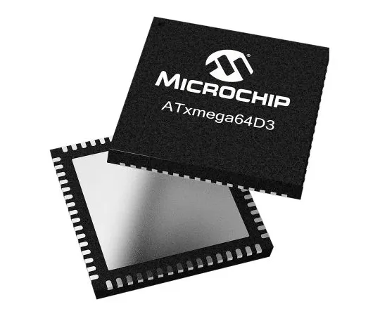63-7030-02 Microchip Technology ATXMEGA64D3-MH, 8/16bit AVR Microcontroller, 32MHz, 64 + 4 kB Flash, 64-Pin VQFN ATXMEGA64D3-MH