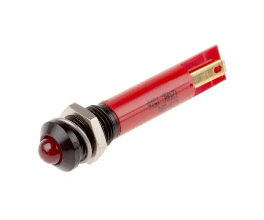 63-6586-74 RS PRO Red Indicator, 12 V ac, 8mm Mounting Hole Size, Solder Tab Termination 210-591