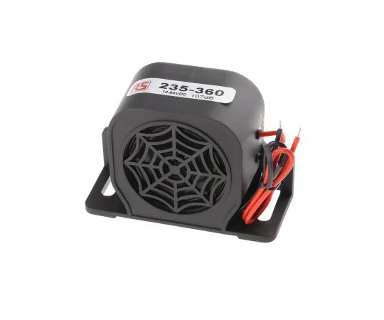 63-6600-16 RS PRO Black Single Tone Electronic Sounder ,12 → 80 V dc, 107dB at 1 Metre 235-360