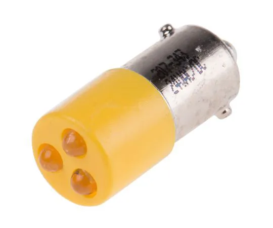 63-6584-20 RS PRO Yellow Cluster LED Indicator, 24 V ac/dc, 25 x 10mm Mounting Hole Size, Ba9s Termination 207-343