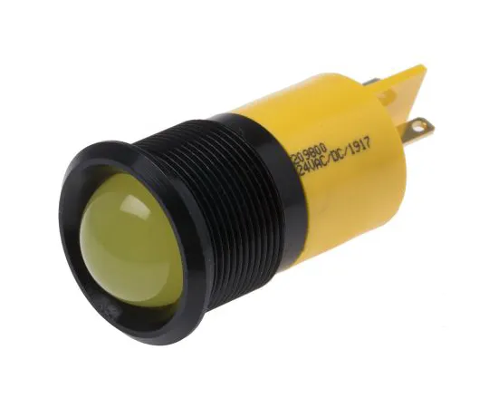 63-6586-12 RS PRO Yellow Indicator, 24 V ac/dc, 22mm Mounting Hole Size, Solder Tab Termination 209-800