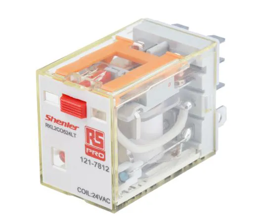 63-6808-95 RS PRO, 24V ac Coil Non-Latching Relay DPDT, 10A Switching Current Plug In, 2 Pole 121-7812