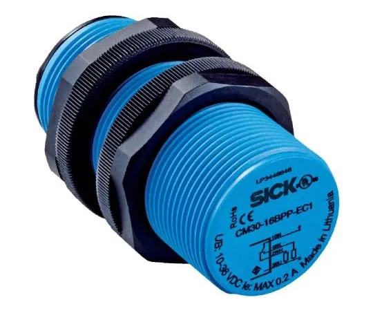 63-7014-16 Sick Capacitive sensor 16 mm length 74mm PNP-NO/NC supply voltage 10 → 36 V dc IP68, IP69K CM30-16BPP-EC1
