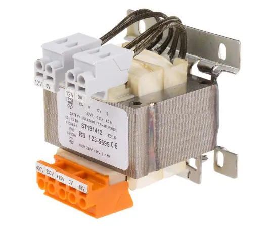 63-6900-08 RS PRO 40VA Isolation Transformer, 15 → 400V ac Primary, 2 x 12V ac Secondary 123-5699