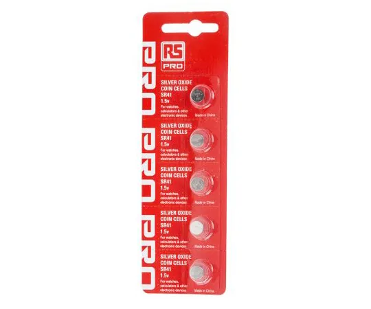 63-6710-70 RS PRO SR41 Button Battery, 1.55V, 7.9mm Diameter 593-401