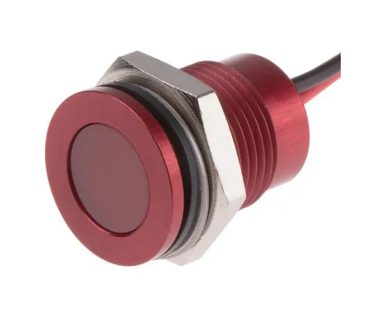 63-6780-55 RS PRO Red Indicator, 12 V dc, 14mm Mounting Hole Size, Lead Wires Termination, IP67 111-6568