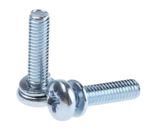 63-6611-90 RS PRO M3 x 12mm Zinc Plated Steel Pan Head Sems Screw, Spring Washer 279-155