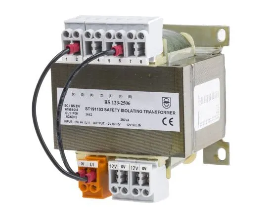 63-6883-44 RS PRO 250VA DIN Rail & Panel Mount Transformer, 208 V ac, 230 V ac, 380 V ac, 400 V ac, 415 V ac, 440 V ac, 460 V ac, 123-2506