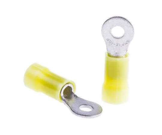 63-6735-67 Insulated Round Crimp Terminal Plastic Grip Stud Diameter: M 3.5 Yellow 12 AWG to 10 AWG 342182-1