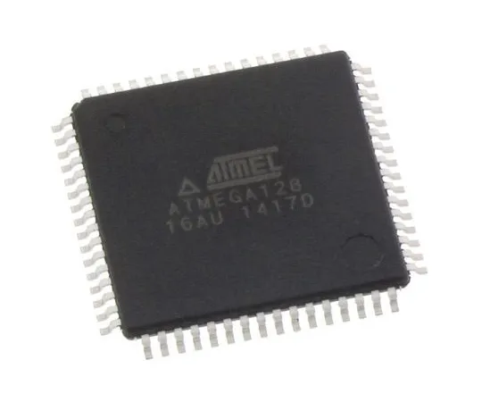 63-7014-93 Microchip Technology ATMEGA128-16AU, 8bit AVR Microcontroller, 16MHz, 128 kB Flash, 64-Pin TQFP ATMEGA128-16AU