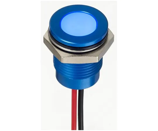 63-6780-63 RS PRO Blue Indicator, 24 V dc, 14mm Mounting Hole Size, Lead Wires Termination, IP67 111-6578