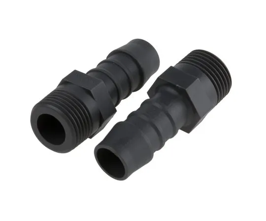 63-6729-34 Straight Male Hose Coupling 3/8in, 3/8 in BSP Male, Nylon 795-196