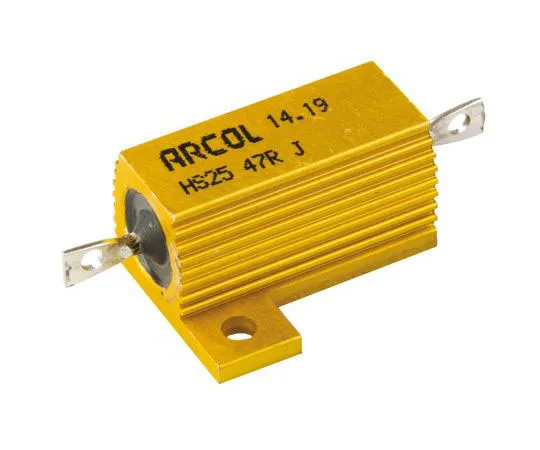 63-7348-72 Arcol HS25 Series Aluminium Ho***d Axial Wire Wound Panel Mount Resistor, 47Ω ±5% 25W HS25 47R J