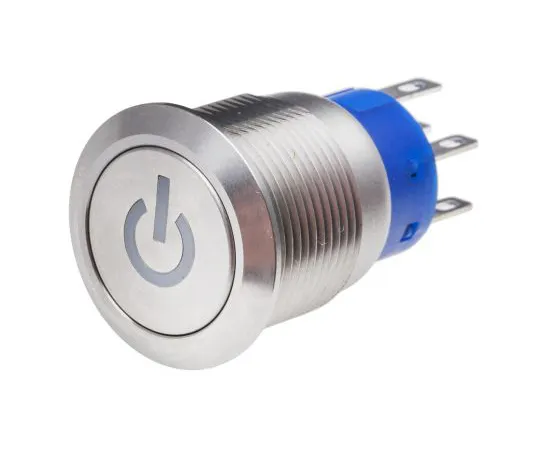 63-6778-02 RS PRO Double Pole Double Throw (DPDT) Latching Yellow LED Push Button Switch, IP67, 19 (Dia.)mm, Panel Mount, Power 111-5820