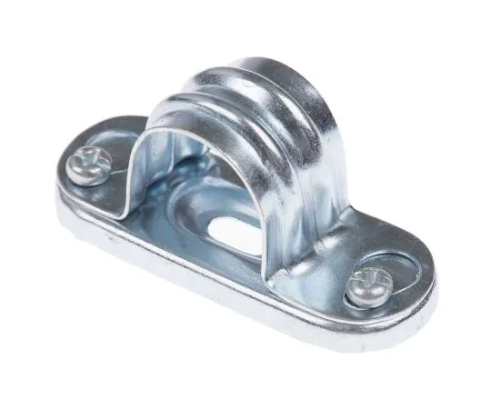 63-6711-77 RS PRO Cable Clip Natural Screw Steel Saddle Clamp, 20mm Max. Bundle 605-100