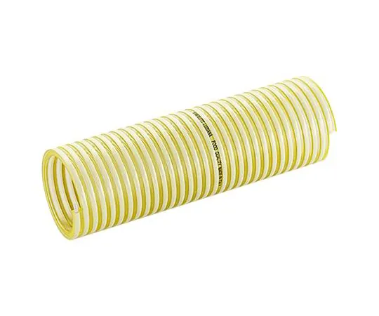 63-6993-15 Merlett Plastics PVC Hose, Yellow, 31.6mm External Diameter, 10m Long, Reinforced, 120mm Bend Radius, Liquid Food 9110200259200