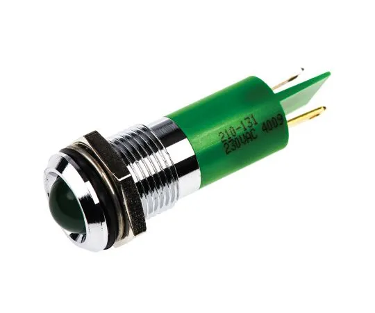 63-6586-40 RS PRO Green Indicator, 230 V ac, 14mm Mounting Hole Size, Tab Termination, IP67 210-131