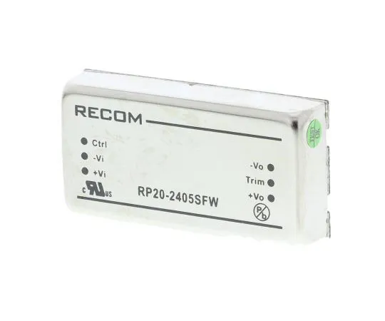 63-7350-87 Recom RP20 FW 20W Isolated DC-DC Converter Through Hole, Voltage in 9 → 36 V dc, Voltage out 5V dc RP20-2405SFW