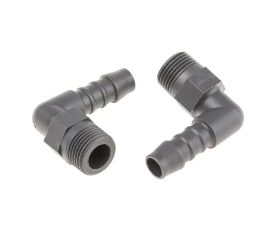 63-6729-43 Elbow Male Hose Coupling 3/8in, 3/8 in BSP Male, Nylon 795-297