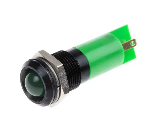 63-6581-78 RS PRO Green Indicator, 12 V, 14mm Mounting Hole Size, Tab Termination, IP67 204-316