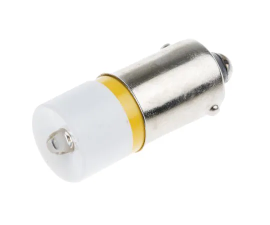 63-6584-35 LED Reflector Bulb, BA9s, Yellow, Single Chip, 10mm dia., 6V ac/dc 207-551
