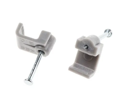 63-6599-76 RS PRO Cable Clip Grey Nail PE Rectangular Cable Clip, 1.5mm Max. Bundle 233-629