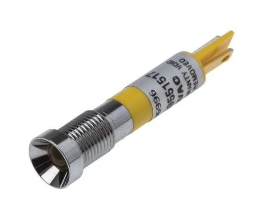 63-6583-72 RS PRO Yellow Indicator, 24 V ac, 8mm Mounting Hole Size, Solder Tab Termination 206-996