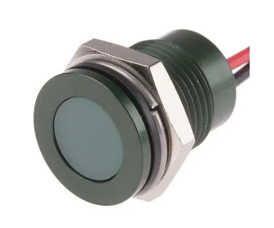 63-6780-61 RS PRO Green Indicator, 24 V dc, 14mm Mounting Hole Size, Lead Wires Termination, IP67 111-6575