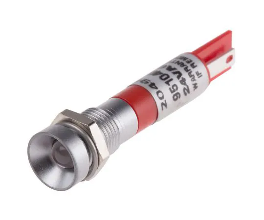 63-6582-25 RS PRO Red Indicator, 24 V ac/dc, 8mm Mounting Hole Size, Solder Tab Termination, IP67 204-940