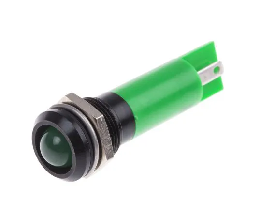 63-6582-66 RS PRO Green Indicator, 130 V ac, 12mm Mounting Hole Size, Tab Termination, IP67 205-606